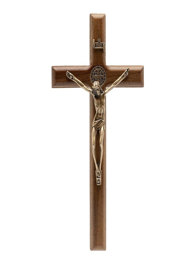Intercession Wall Wood Cross Crucifix (7.5 in - Antique Gold) - Image 1
